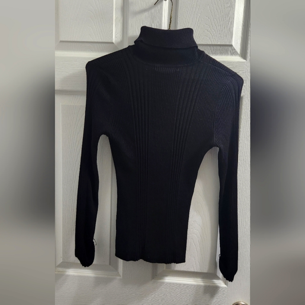 Women's Black Turtleneck Sweater